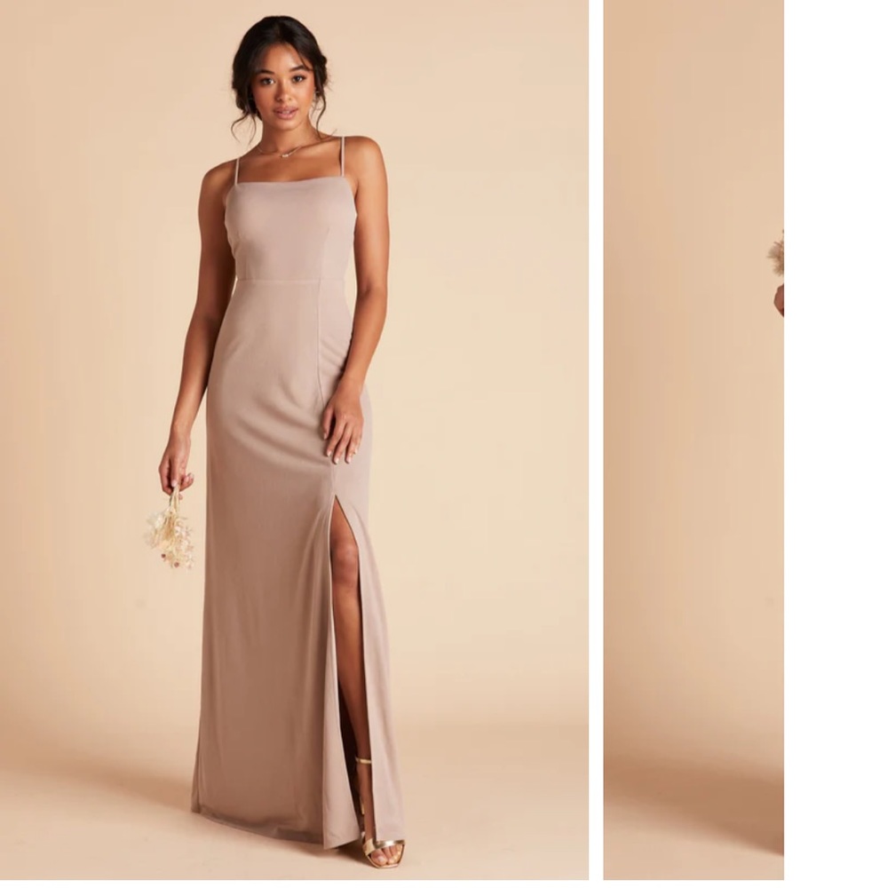 NWT BIRDY GREY CREPE BENNY DRESS IN TAUPE